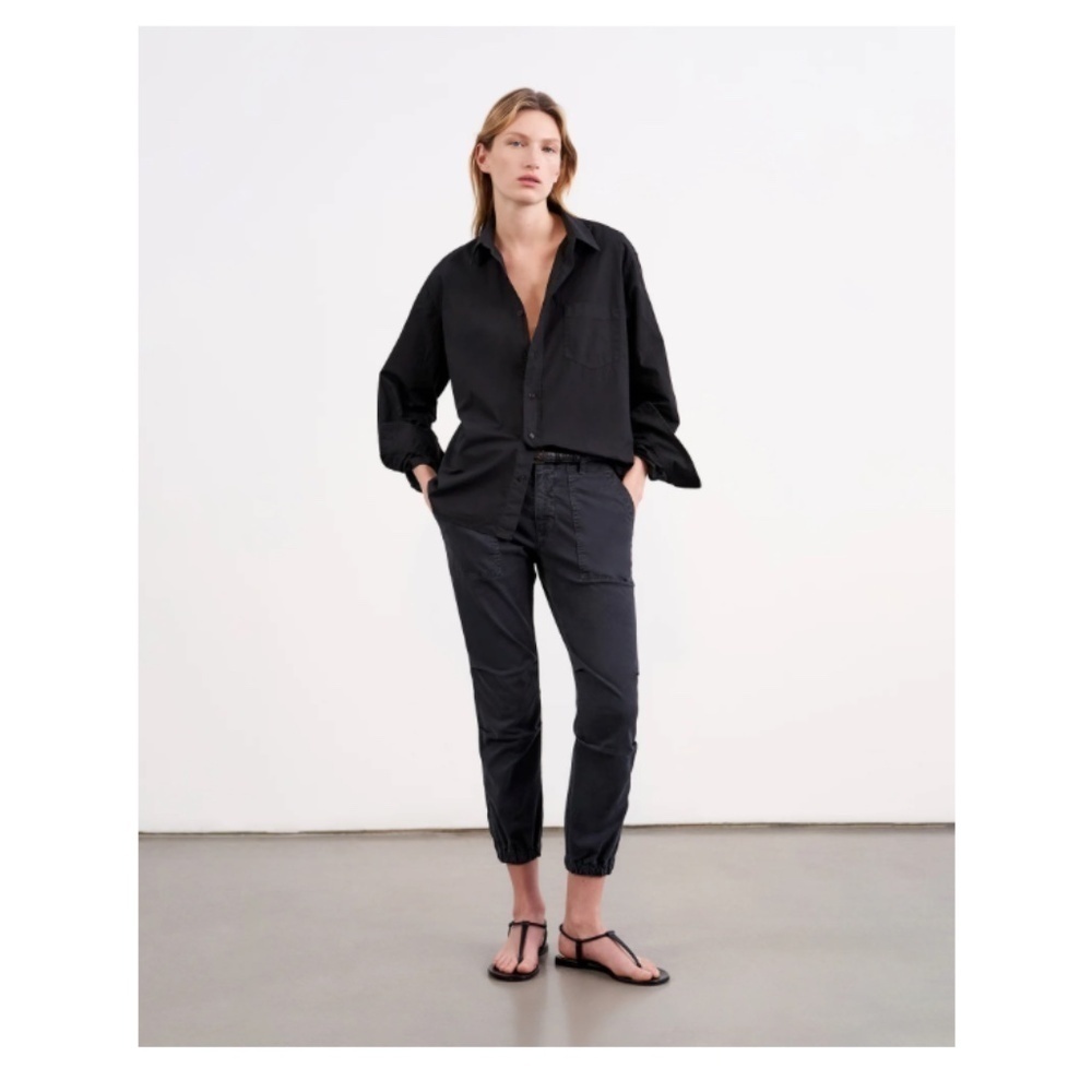 Nili Lotan Cropped Military Pant in Carbon